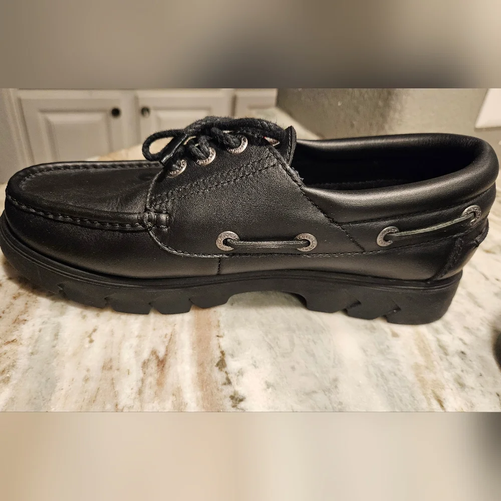 Kickers Black Smooth Leather Mens Shoes 45 EUR/11.5 US